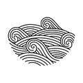 Oriental waves icon japan. Stylized ocean wave curl, japan style tsunami, sea swirl graphic. Oceanic water asian