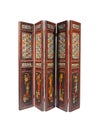 Oriental wooden folding screen isolated Royalty Free Stock Photo