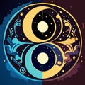 Oriental zodiac sign. Astrological horoscope. AI Generated