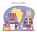 Orientalist concept. Professonal scientist studying African society