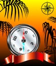 Orienteering compass vector