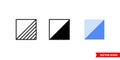 Orienteering control flag icon of 3 types color, black and white, outline. Isolated vector sign symbol