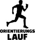 Orienteering with silhouette german Royalty Free Stock Photo