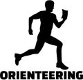 Orienteering silhouette with word