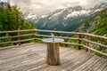 Orienteering sundial compass nature background balcony in Triglav National Park - Slovenia