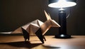 Origami animal sitting on table