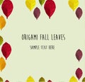 Origami autumn leaves
