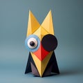 Playful Origami Cyclops: A Minimalist Composition With Curiosity And Friendliness