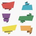 Origami banners. Set of colorful paper labels with space for your text Royalty Free Stock Photo