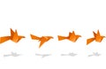 Origami bird flying secuence