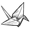 Origami bird sketch