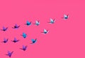 Origami birds on pink Royalty Free Stock Photo