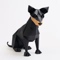 Origami Black Dog: Hyper-realistic Vray Tracing Design