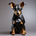 Origami Black Dog With Vray Tracing And Layered Textured Surfaces