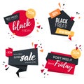 origami black friday collection vector illustration