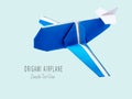 Origami blue airplane