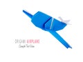 Origami blue airplane