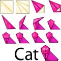 Origami cat Royalty Free Stock Photo