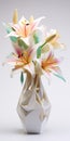 Origami Lilies In Kilian Eng Style: 32k Uhd Vase By Lilia Alvarado