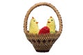 Origami chicken in basket Royalty Free Stock Photo