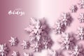 Origami Christmas Greetings card. Paper cut snow flake. Happy New Year. Winter snowflakes background. Space for text Royalty Free Stock Photo