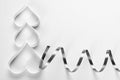 Origami Christmas tree with ribbon decoration Royalty Free Stock Photo