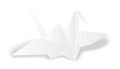 Origami crane white paper bird vector isolated