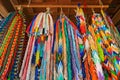 Origami cranes, long prayer strings hanging at Hokkeji Temple in