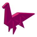 Origami dinosaur icon isometric vector. Paper logo