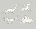 Origami dinosaurs illustration