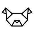 Origami dog face icon outline vector. Geometrical animal