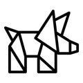 Origami dog icon outline vector. Geometric animal