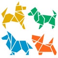 Origami Dogs Icon Set