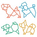 Origami Dogs Icon Set 2