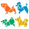 Origami Dogs Icon Set