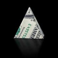 Origami dollar pyramid