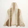 Minimal Textile Art: Wood And Stripes Dress In Translucent Overlapping Style