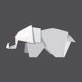 Origami elephant concept background, realistic style Royalty Free Stock Photo