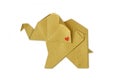 Origami elephant with heart made of recycled paper - Save the elephants concept