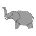 Origami elephant icon, cartoon style Royalty Free Stock Photo