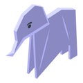 Origami elephant icon isometric vector. Animal paper Royalty Free Stock Photo