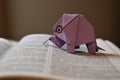 Origami Elephant Reading a Book
