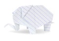 Origami elephant white recycle paper