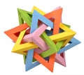 Origami Five Intersecting Tetrahedron