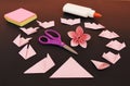 Origami flower instruction. Royalty Free Stock Photo