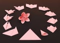 Origami flower instruction. Royalty Free Stock Photo