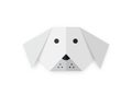 Origami Folded Paper Dog animal shape, white paper cut art design for kids, vector isolated on white background