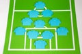 Origami football formation tactics Royalty Free Stock Photo
