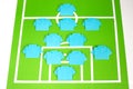Origami football formation tactics Royalty Free Stock Photo