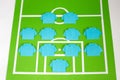 Origami football formation tactics Royalty Free Stock Photo